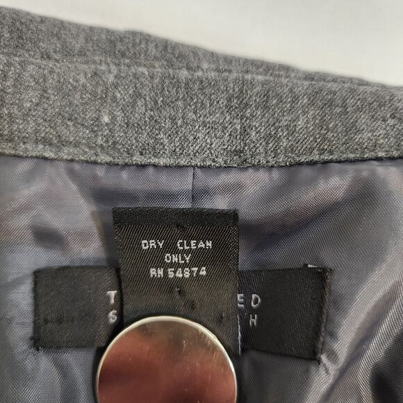 The Limited Stretch Classic Blazer Jacket Overcoat Gray L - Picture 8 of 9